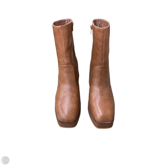 Boots Ankle Heels By Maurices In Brown, Size: 10