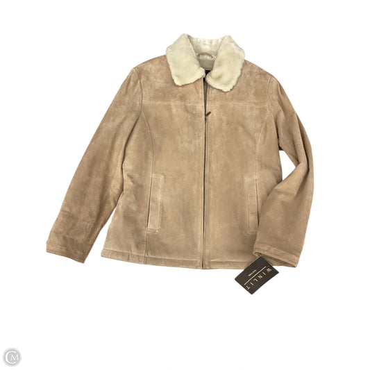 Coat Leather By Clothes Mentor In Tan, Size: L