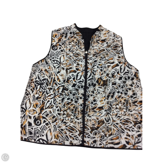 Vest Puffer & Quilted By Clothes Mentor In Black & Brown, Size: 2x