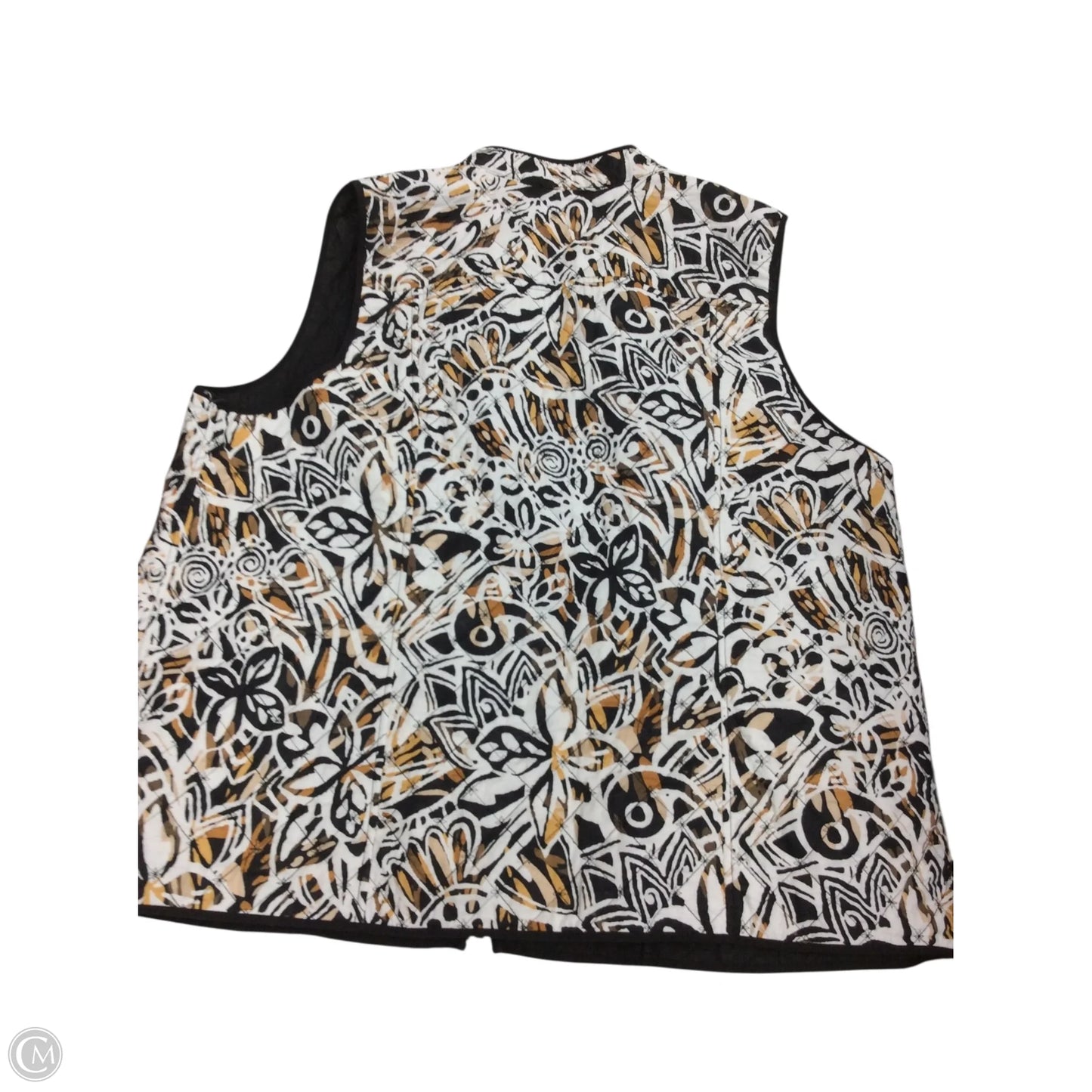 Vest Puffer & Quilted By Clothes Mentor In Black & Brown, Size: 2x