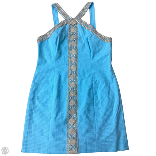 Dress Designer By Lilly Pulitzer In Blue & Gold, Size: 14