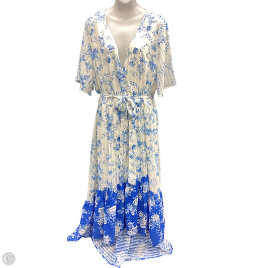 Dress Casual Maxi By Clothes Mentor In Blue & White, Size: 1x