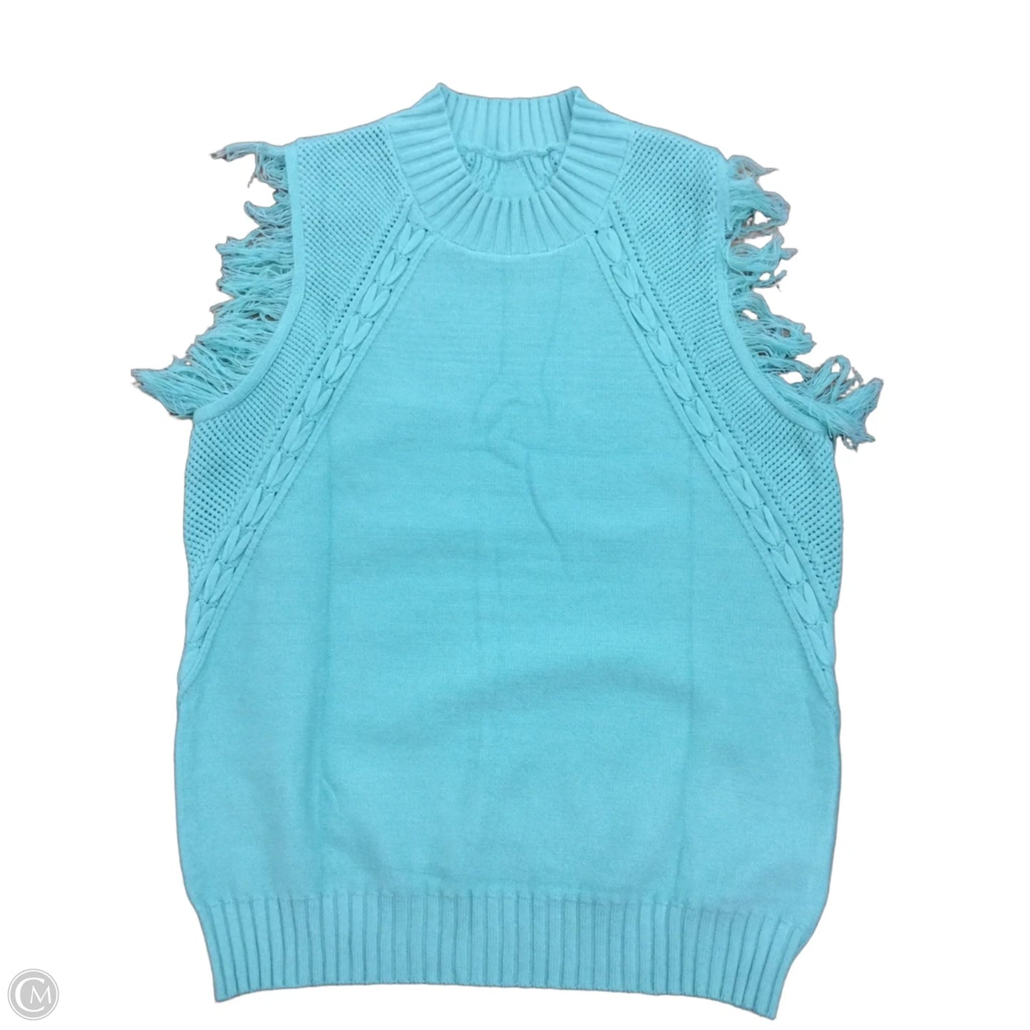 Vest Sweater By Clothes Mentor In Green, Size: M