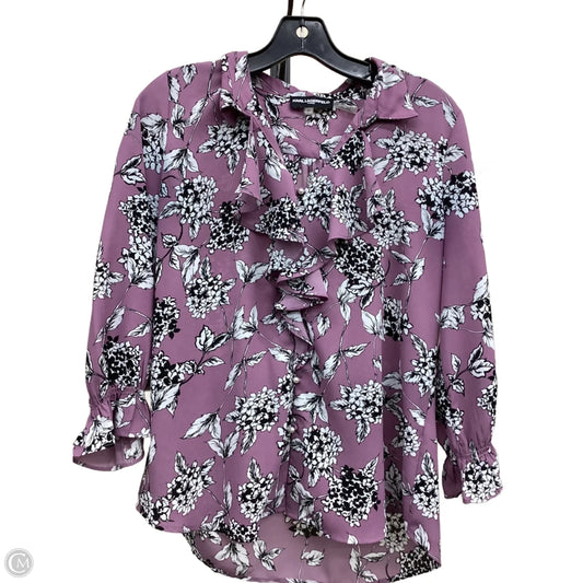 Blouse Designer By Karl Lagerfeld In Purple, Size: S