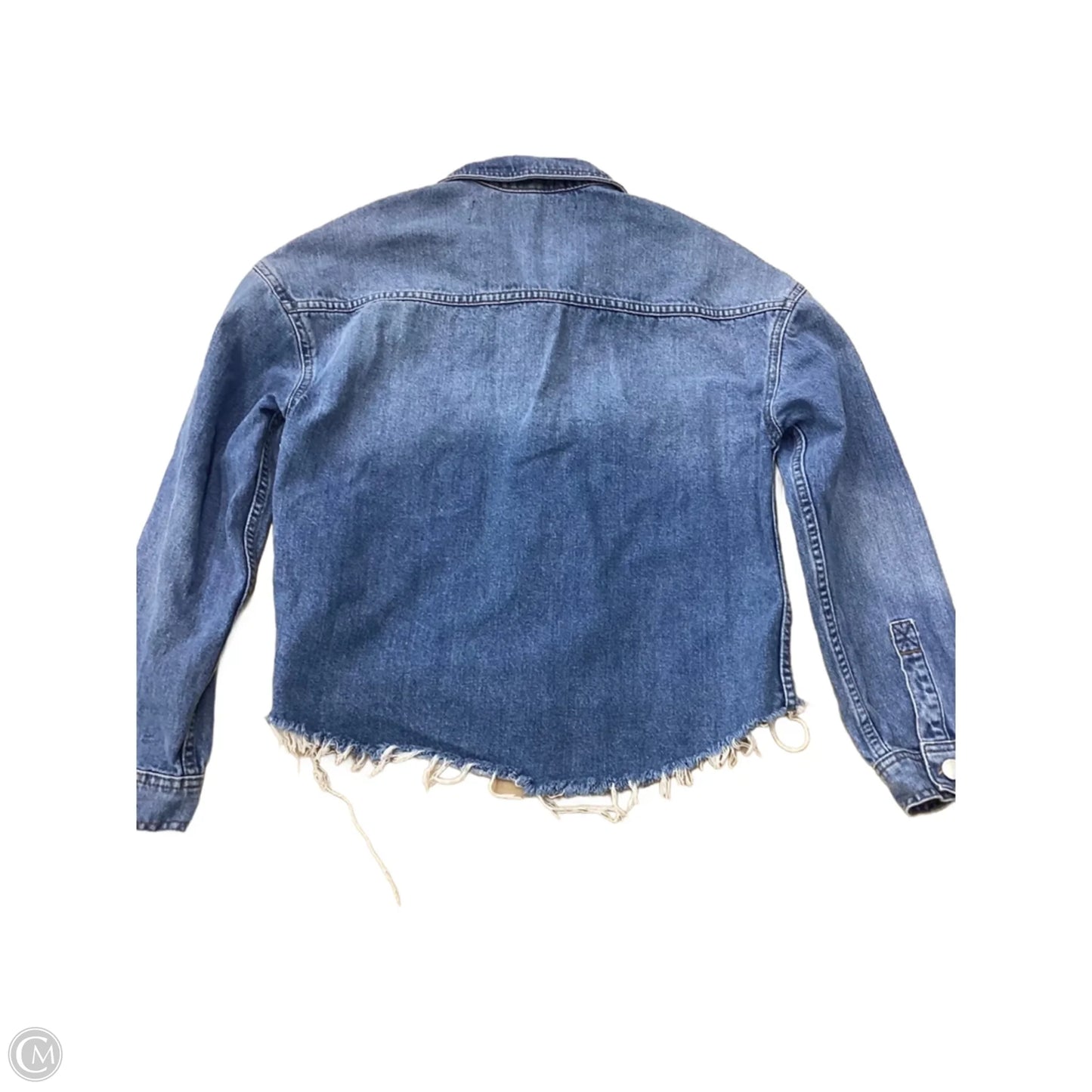 Jacket Designer By Karl Lagerfeld In Blue Denim, Size: Xs