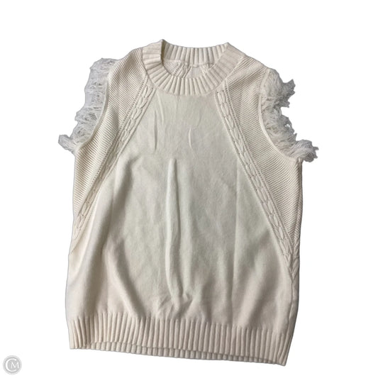 Vest Sweater By Clothes Mentor In Cream, Size: Xl