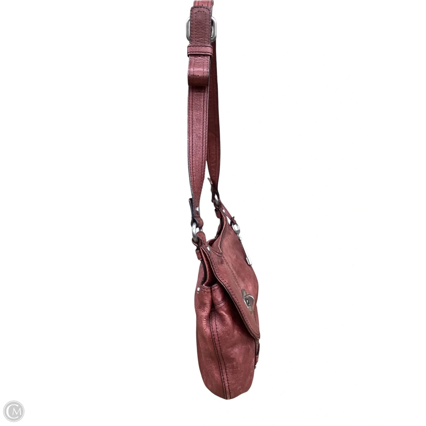 Crossbody Leather By Fossil, Size: Medium