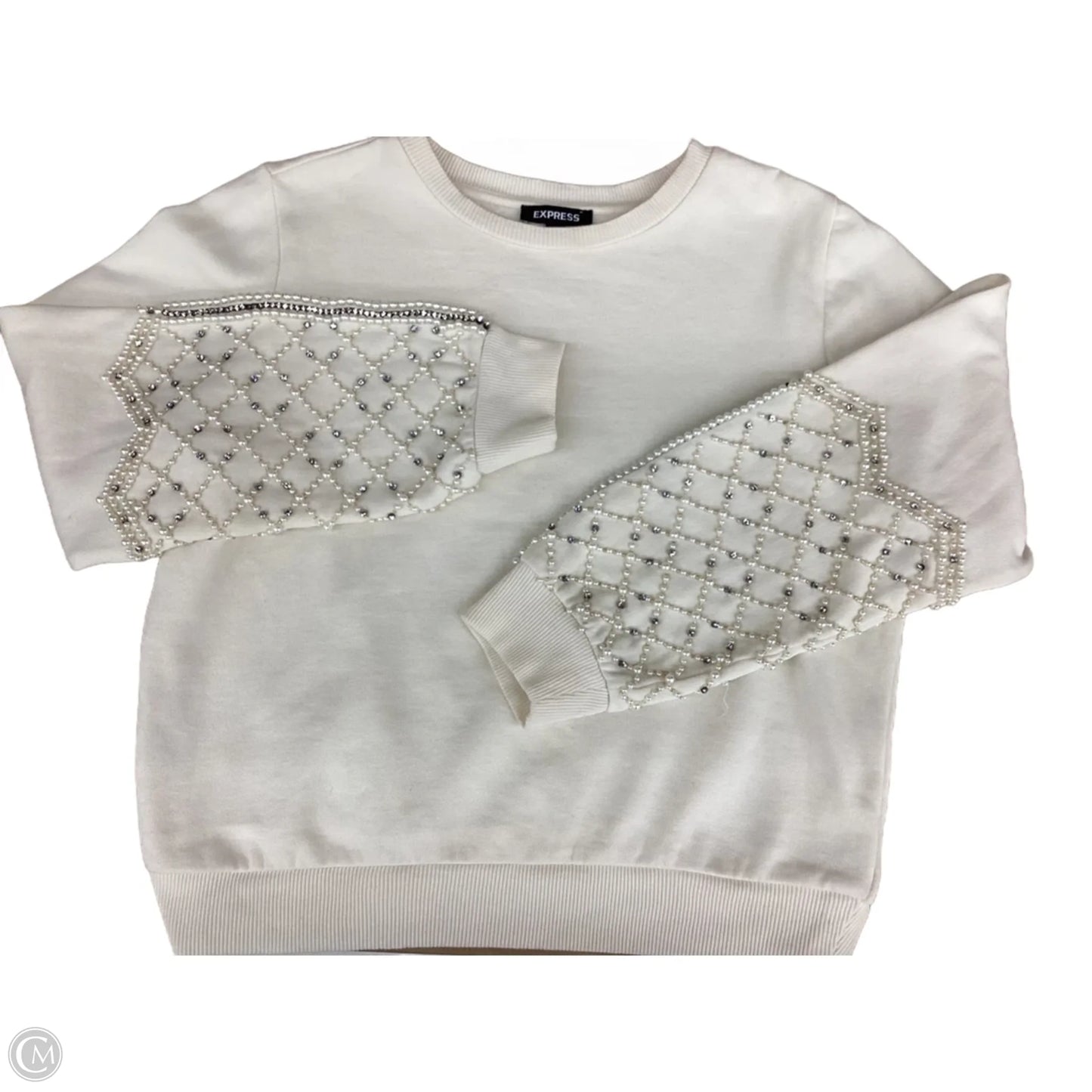 Sweatshirt Crewneck By Express In Cream, Size: S