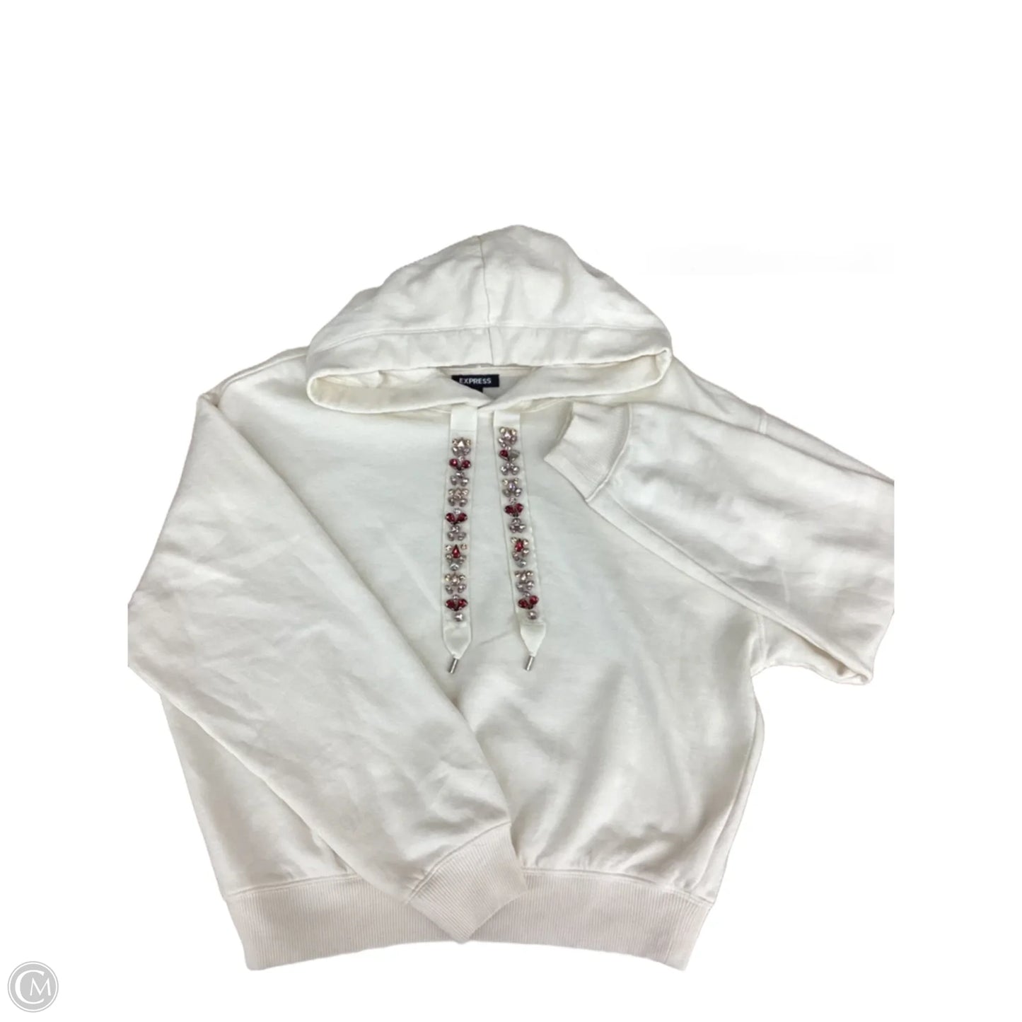 Sweatshirt Hoodie By Express In Cream, Size: S
