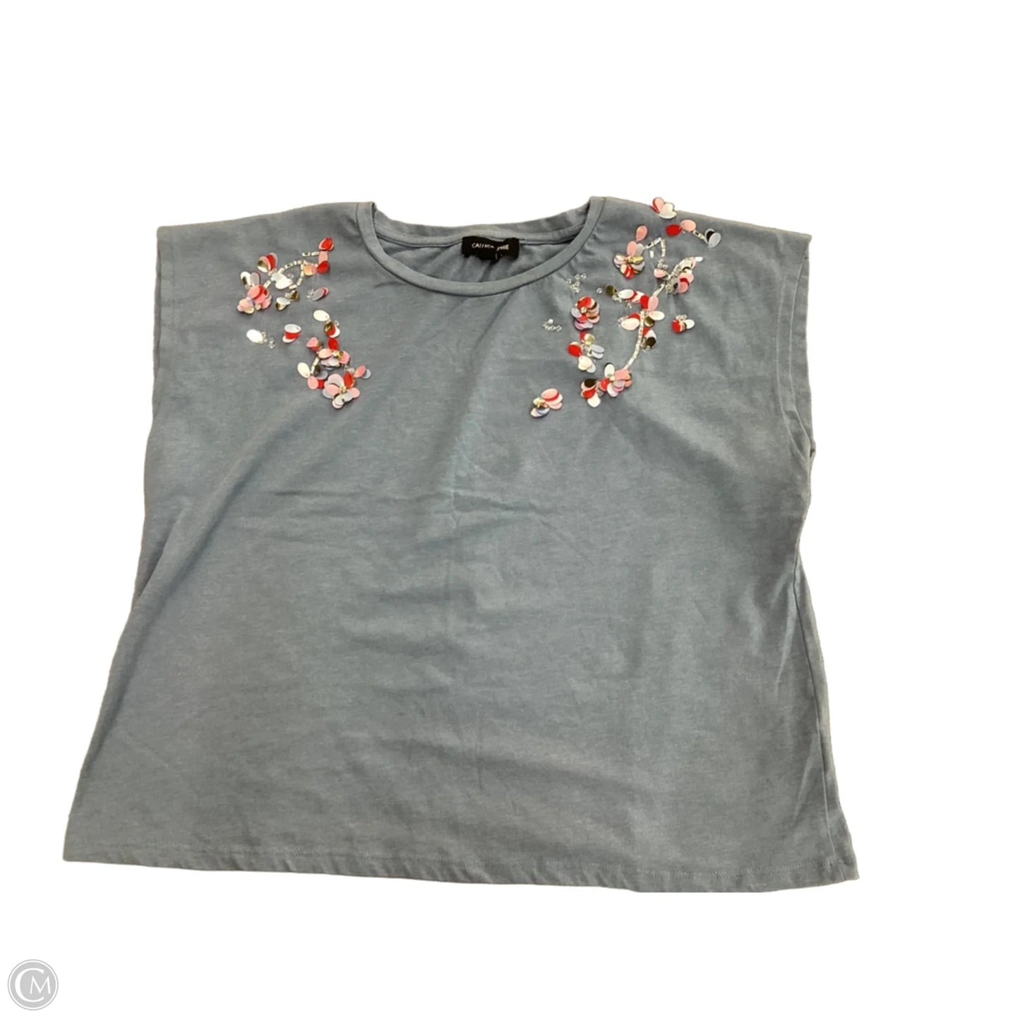 Top Sleeveless By Calligraphie In Blue, Size: L