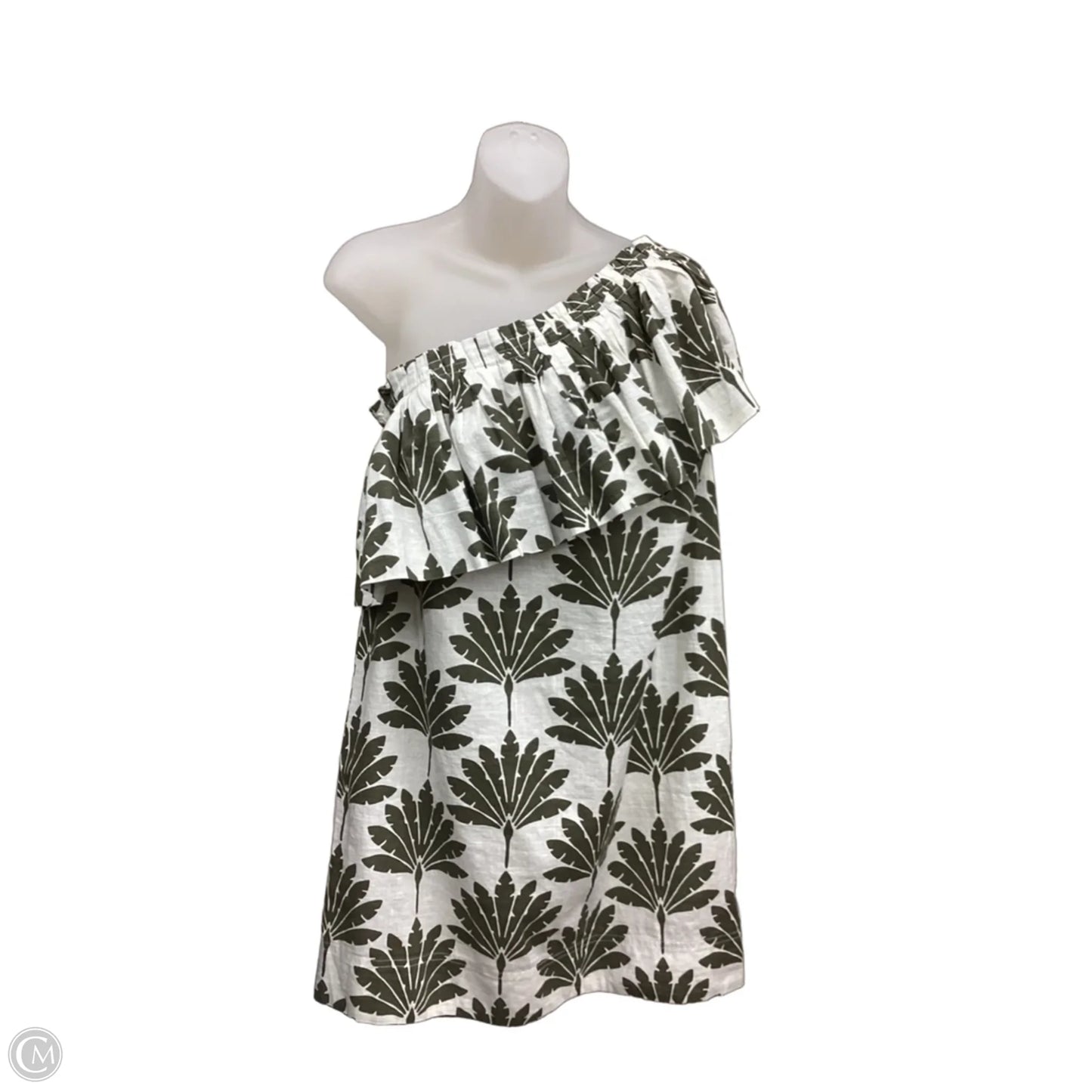 Dress Casual Short By Loft In Cream & Green, Size: M