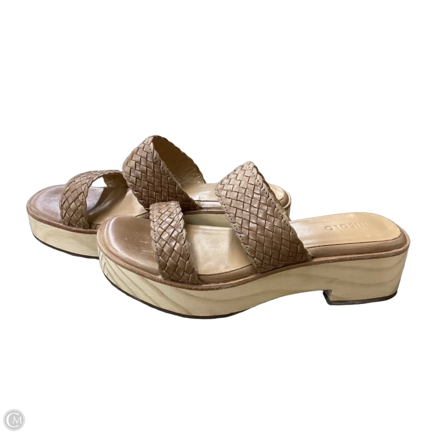 Sandals Heels Platform By Clothes Mentor In Tan, Size: 6.5