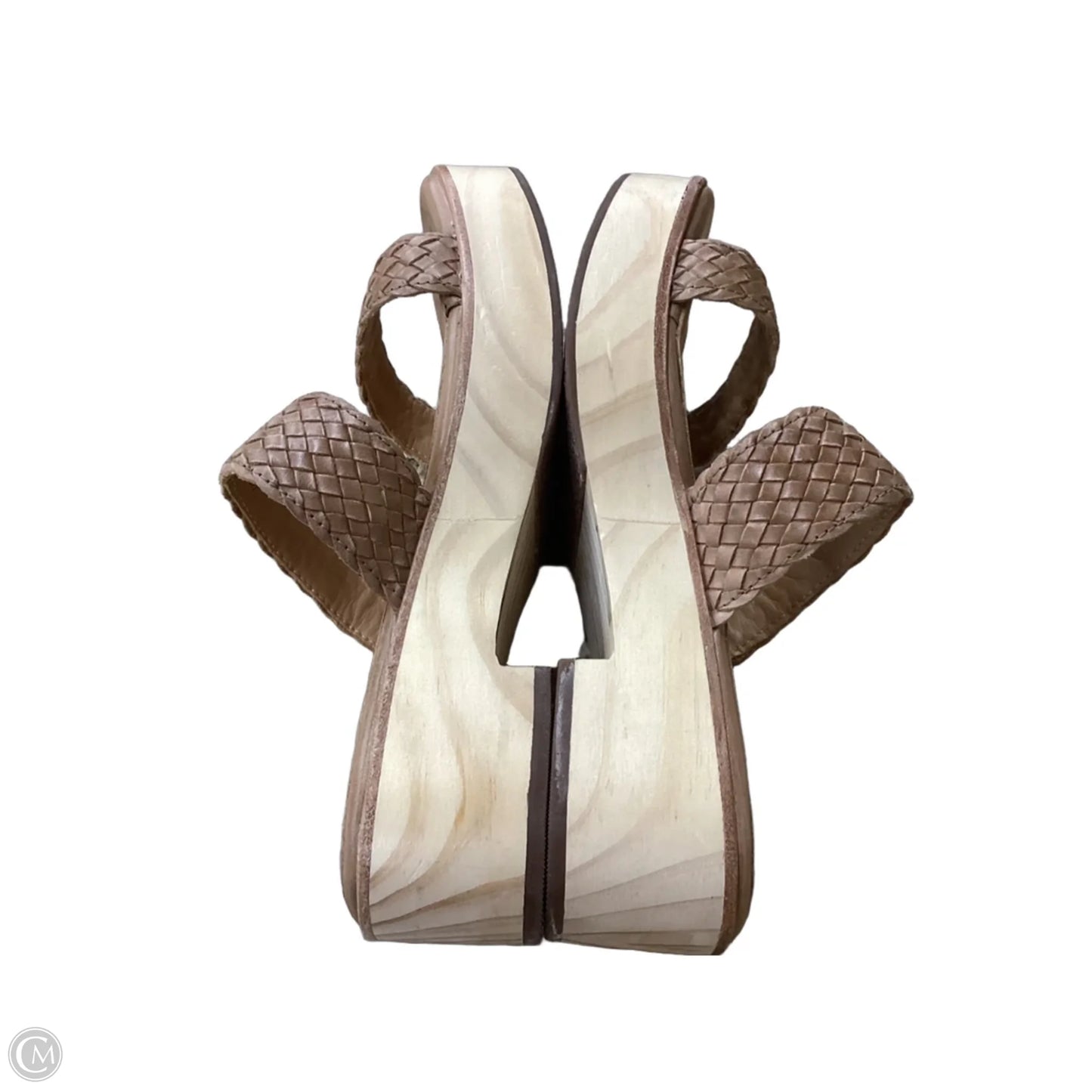 Sandals Heels Platform By Clothes Mentor In Tan, Size: 6.5