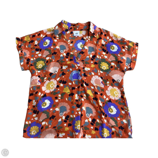 Blouse Short Sleeve By Cabi In Orange, Size: S