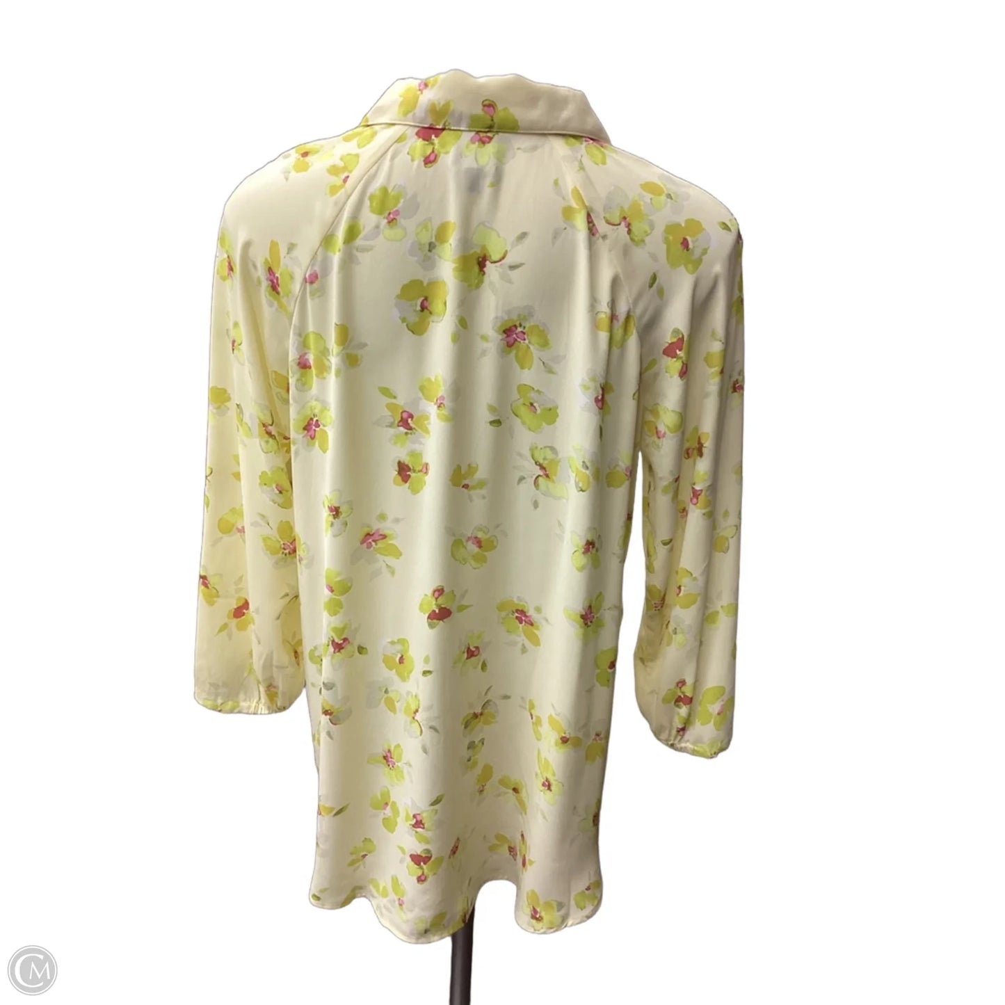 Blouse 3/4 Sleeve By Cabi In Yellow, Size: S