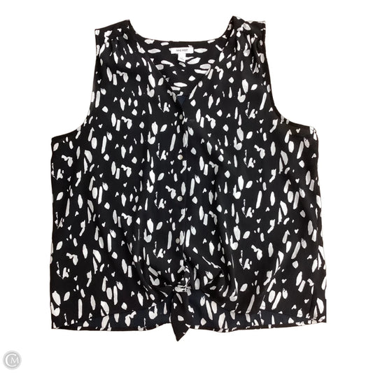 Blouse Sleeveless By Nine West In Black & White, Size: Xl