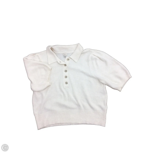Sweater Short Sleeve By A New Day In Cream, Size: Xxl