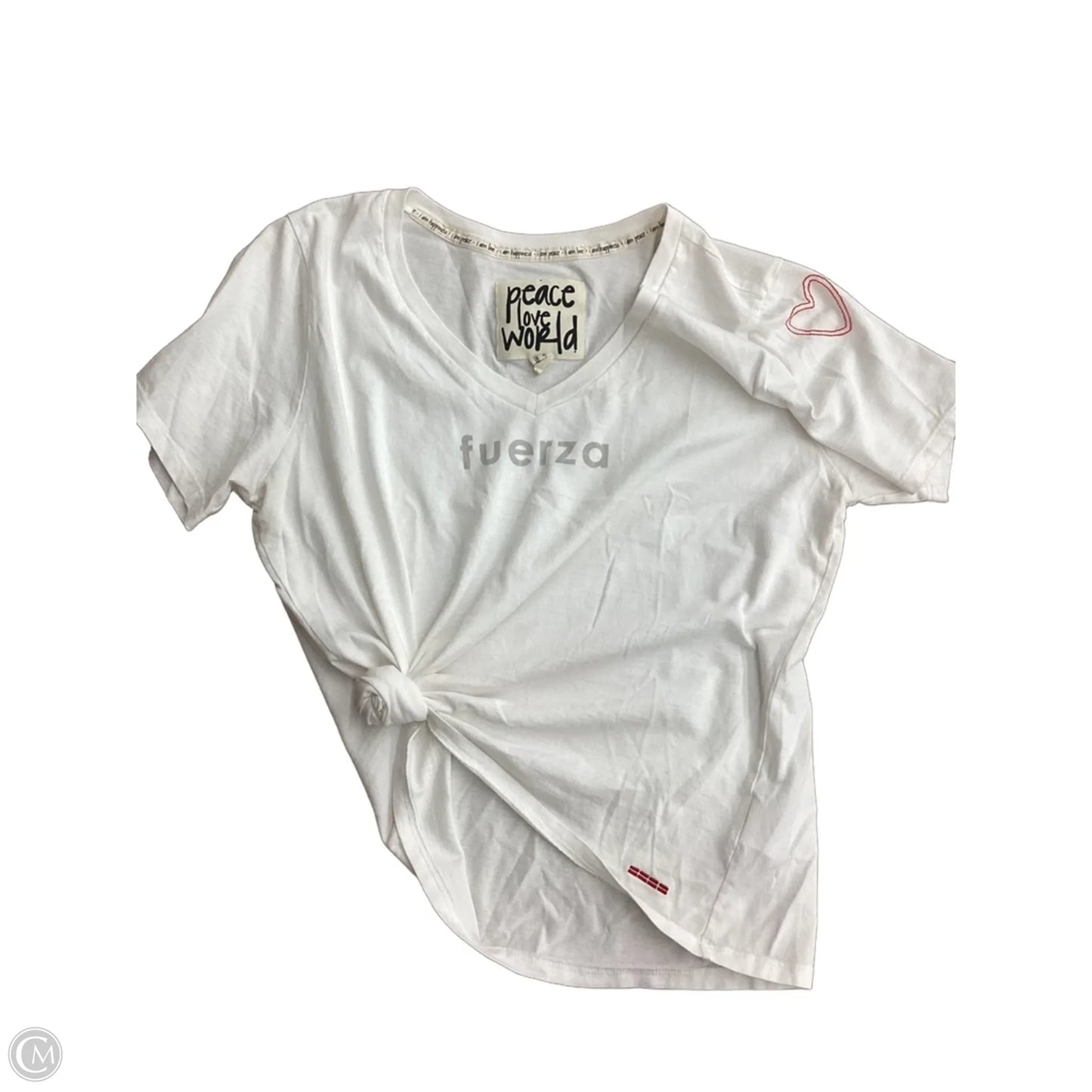 Top Short Sleeve Basic By Peace Love World In White, Size: L