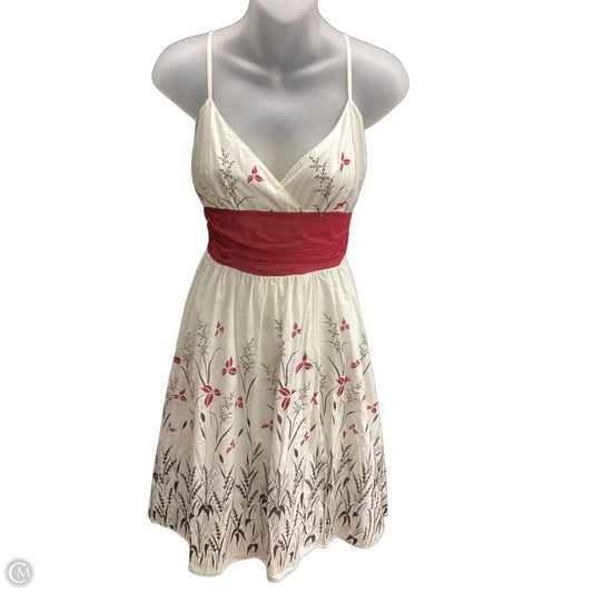 Dress Casual Short By Max Studio In Cream & Red, Size: S