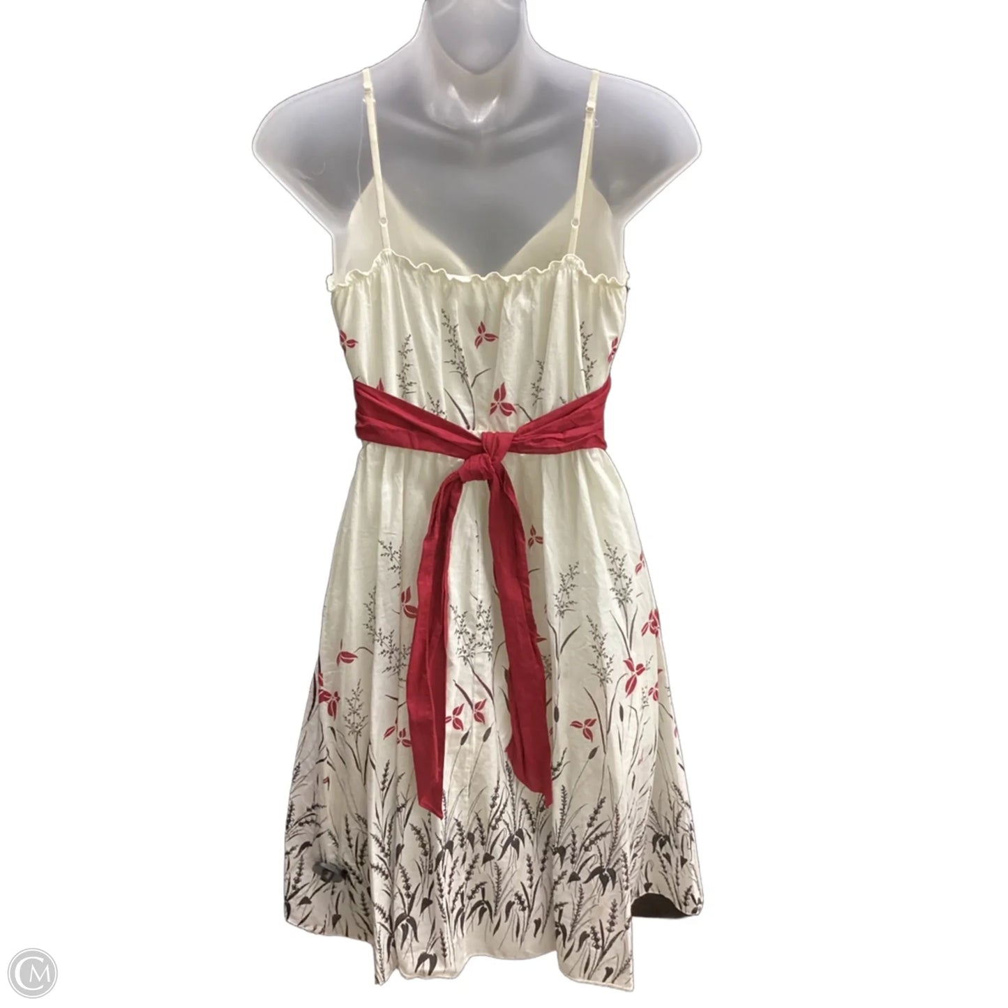 Dress Casual Short By Max Studio In Cream & Red, Size: S