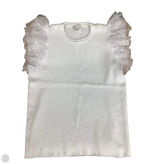 Top Short Sleeve By Cato In White, Size: Xl