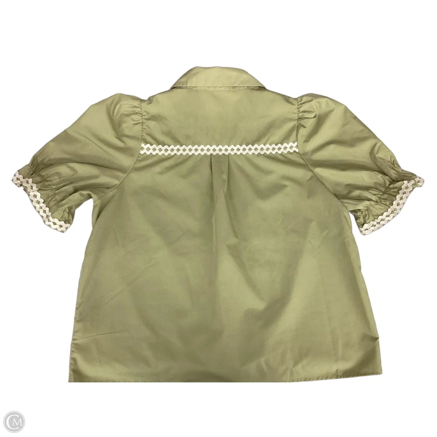 Top Short Sleeve By Entro In Green & White, Size: L