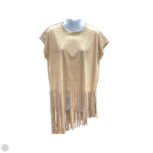 Top Sleeveless By Cato In Tan, Size: M