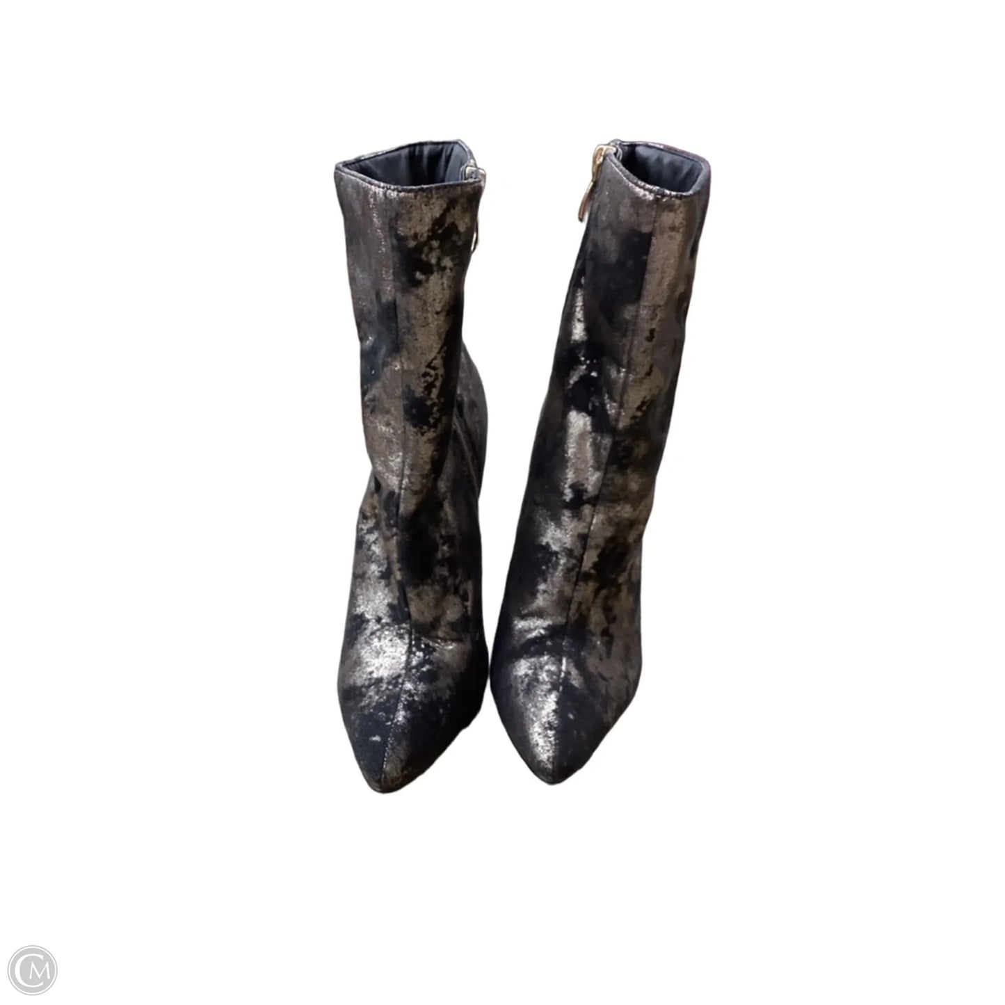 Boots Ankle Heels By Cape Robbin In Black & Gold, Size: 7.5
