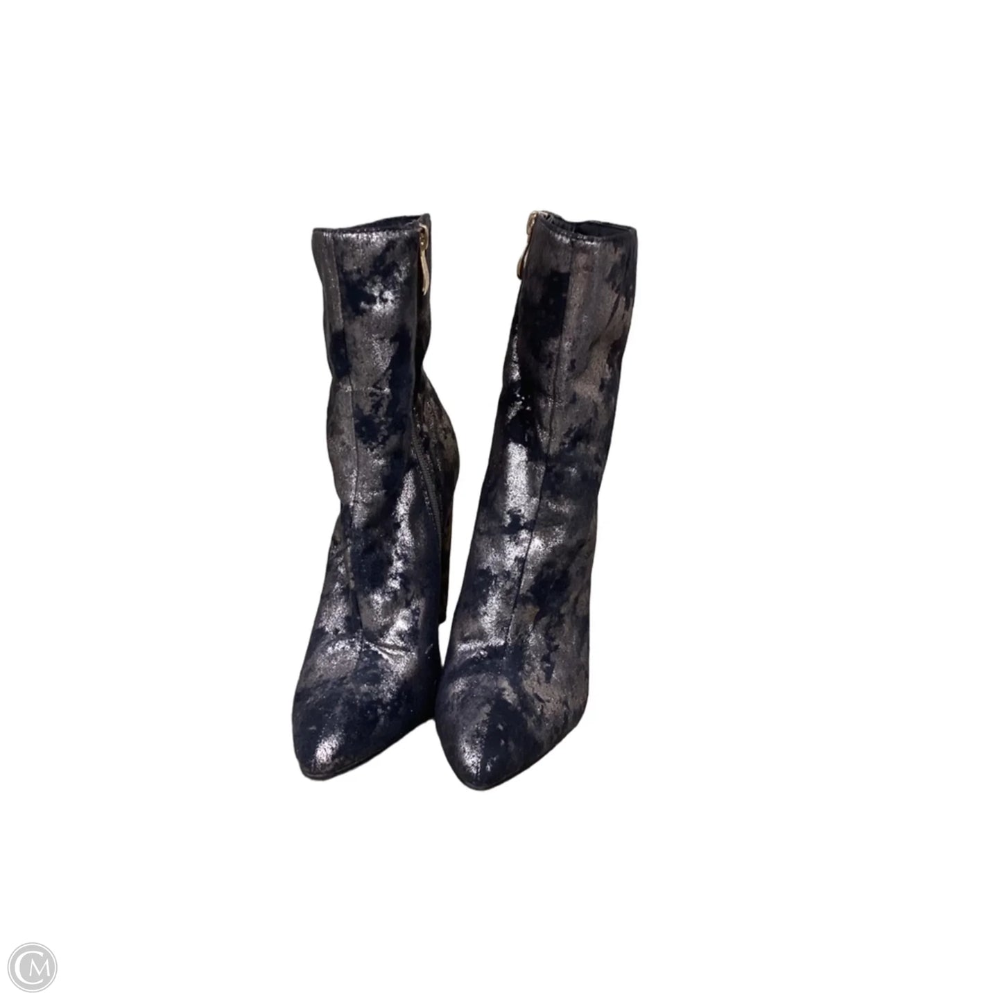 Boots Ankle Heels By Cape Robbin In Black & Gold, Size: 7.5