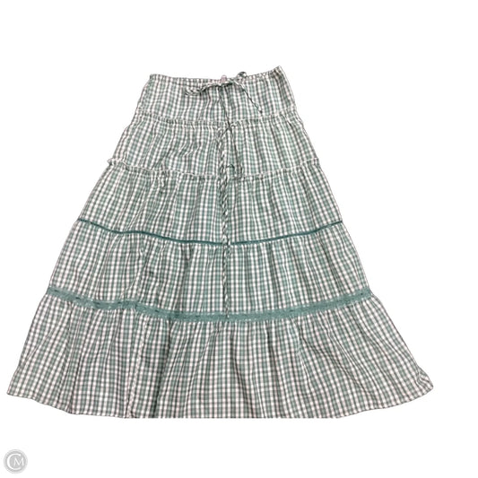 Skirt Maxi By Clothes Mentor In Green & White, Size: L