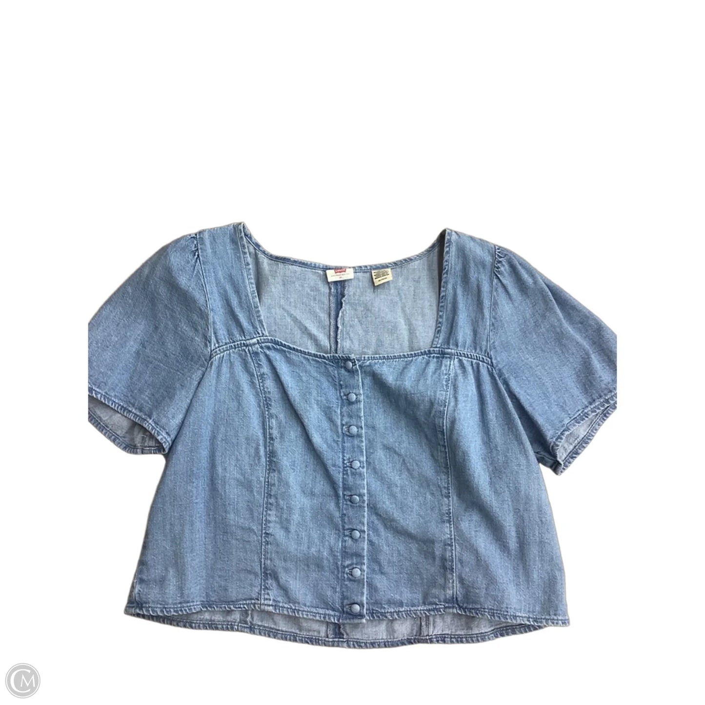 Top Short Sleeve By Levis In Blue Denim, Size: Xl
