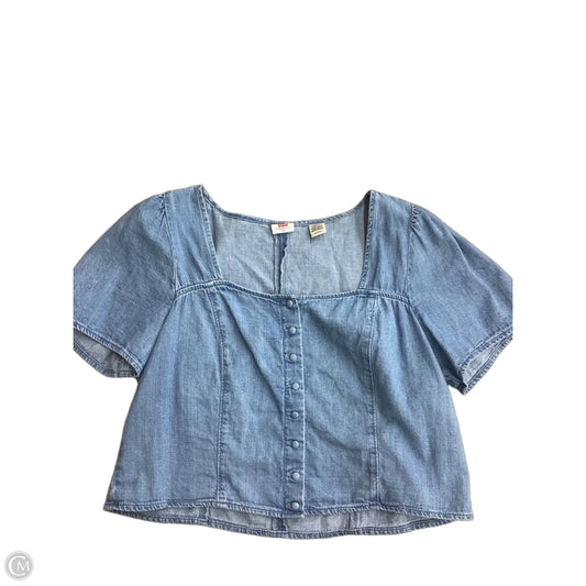 Top Short Sleeve By Levis In Blue Denim, Size: Xl