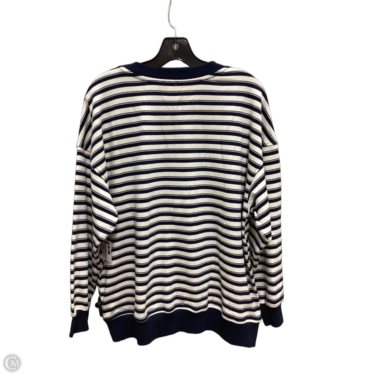 Sweatshirt Crewneck By Le Lis In Blue & White, Size: S