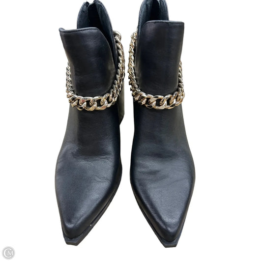 Boots Leather By Steve Madden In Black, Size: 10