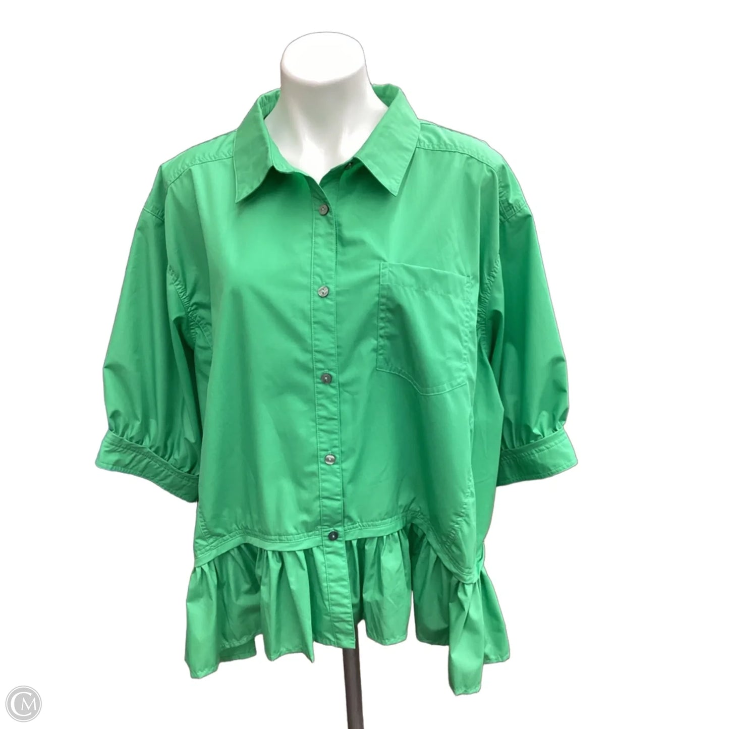 Top Short Sleeve By Entro In Green, Size: 2x