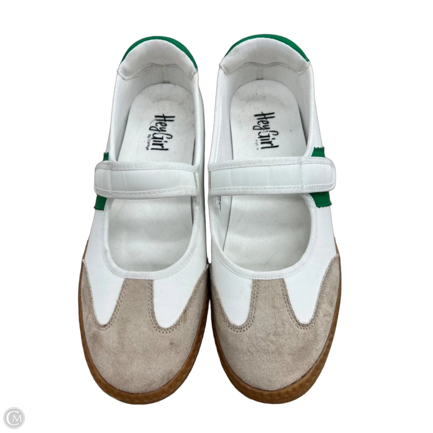 Shoes Sneakers By Corkys In Green & White, Size: 11