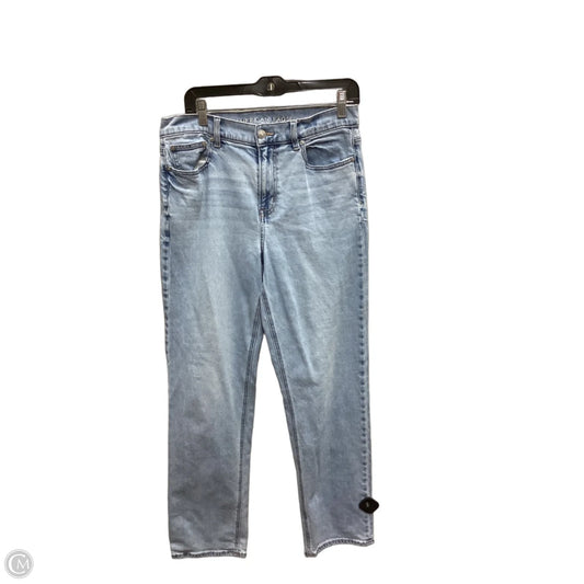 Jeans Straight By American Eagle In Blue Denim, Size: 10