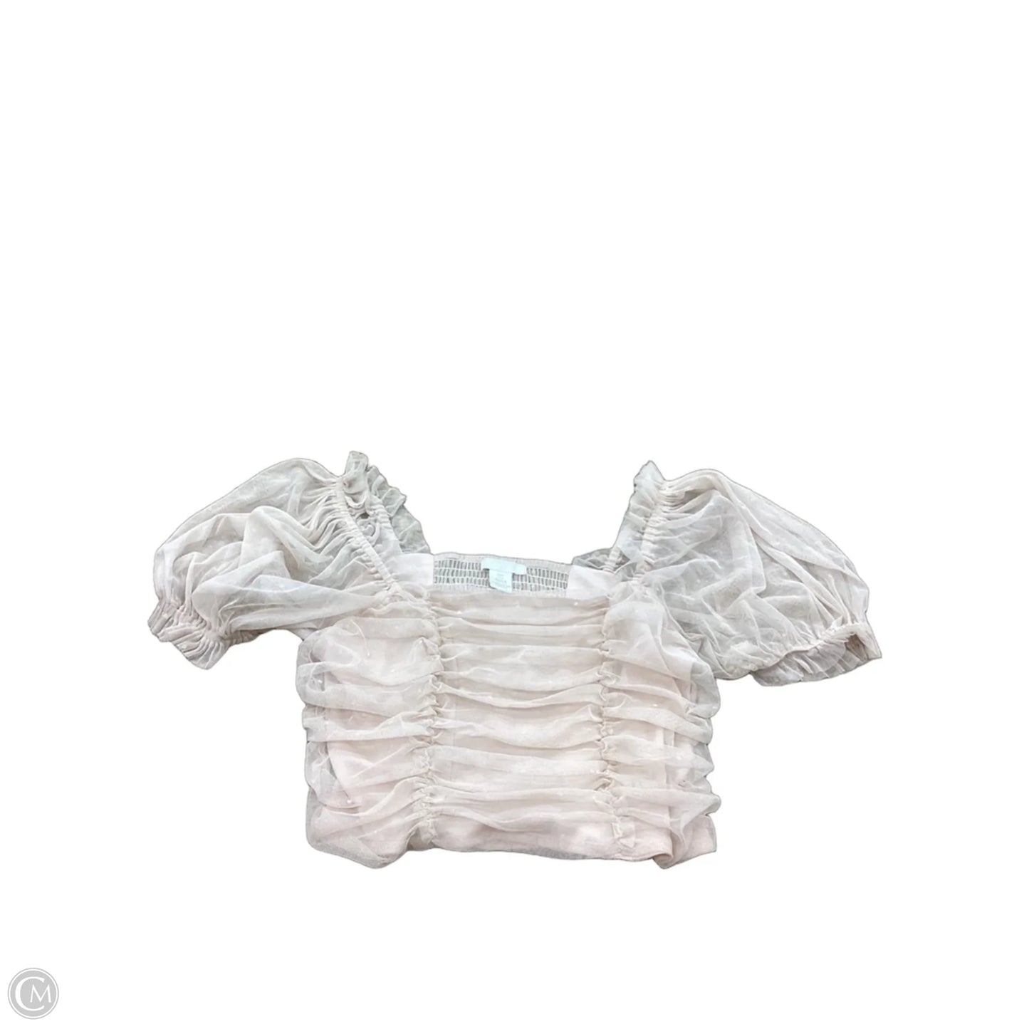 Blouse Short Sleeve By H&m In Tan, Size: S