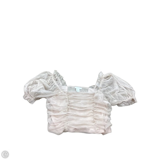 Blouse Short Sleeve By H&m In Tan, Size: S