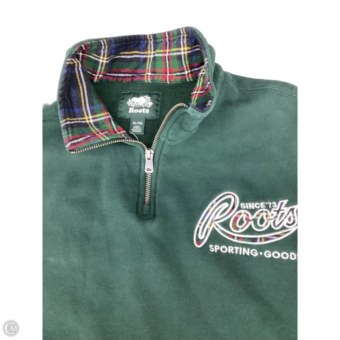 Sweatshirt Collar By Roots In Green, Size: Xl