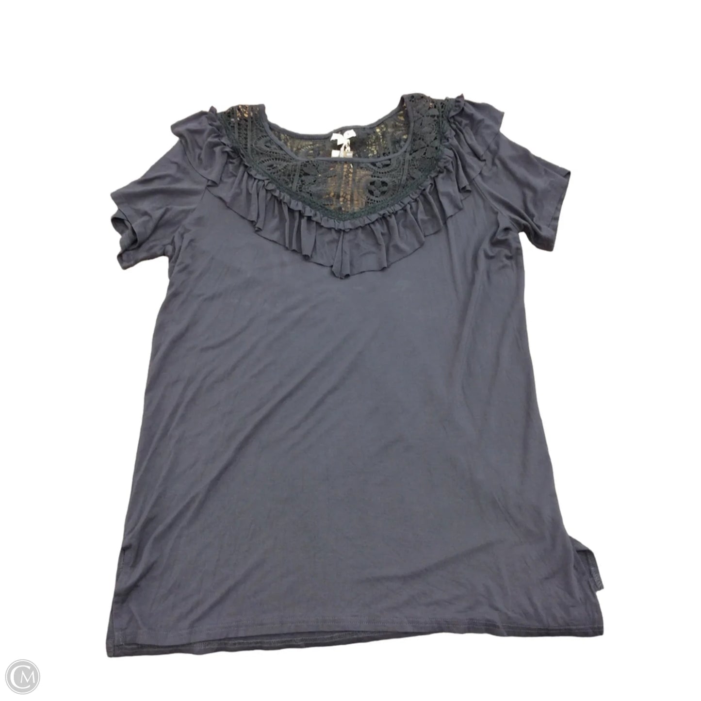 Top Short Sleeve By Pol In Grey, Size: S