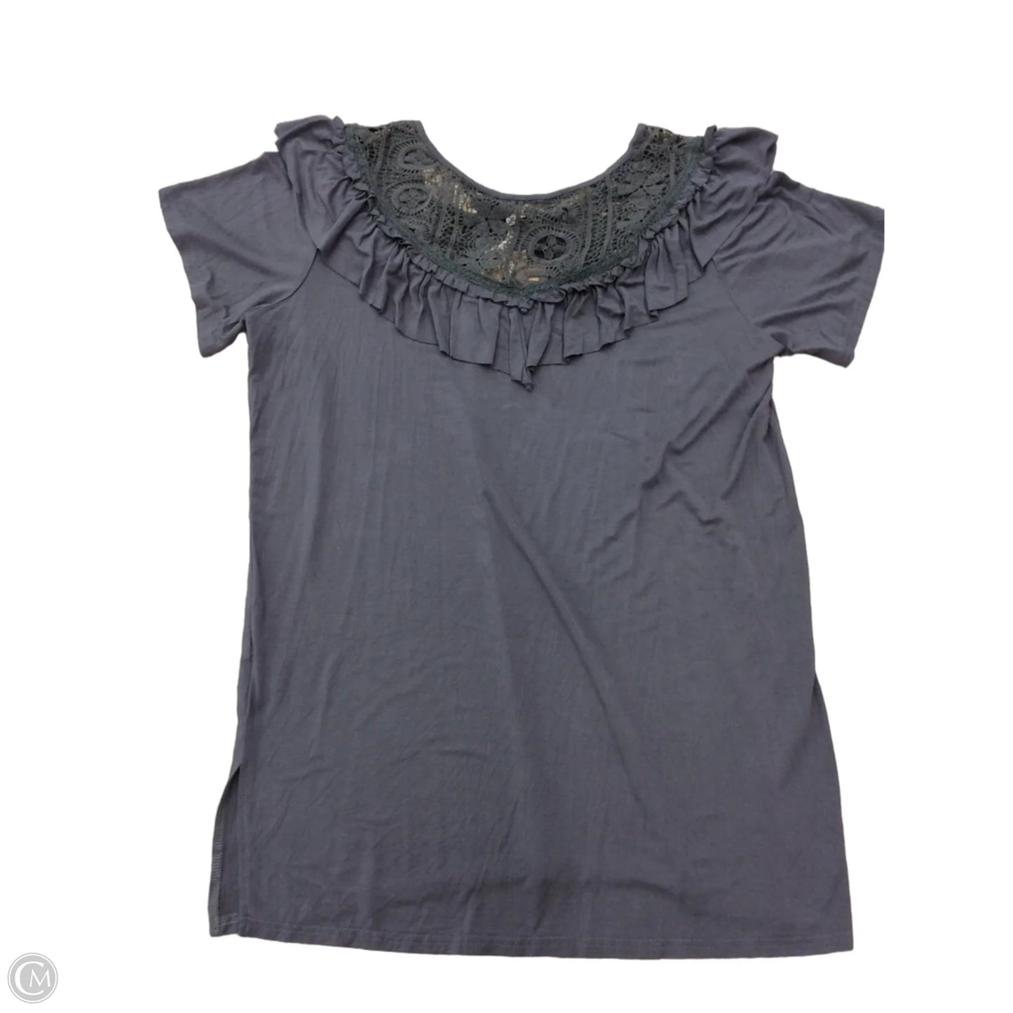 Top Short Sleeve By Pol In Grey, Size: S