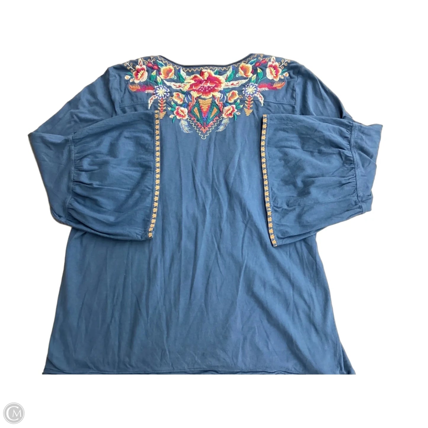 Top Long Sleeve By Johnny Was In Blue, Size: M