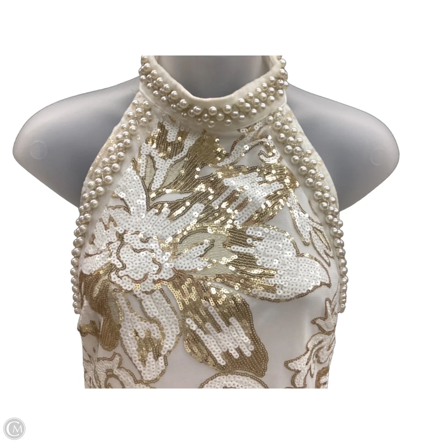 Dress Party Short By Pretty Little Thing In Gold & White, Size: 6