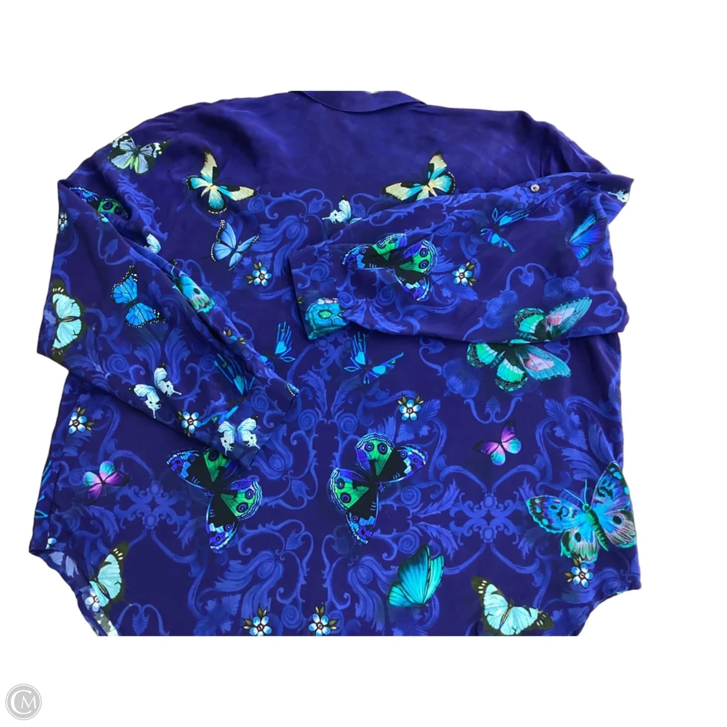 Blouse Long Sleeve By Johnny Was In Blue, Size: Xl