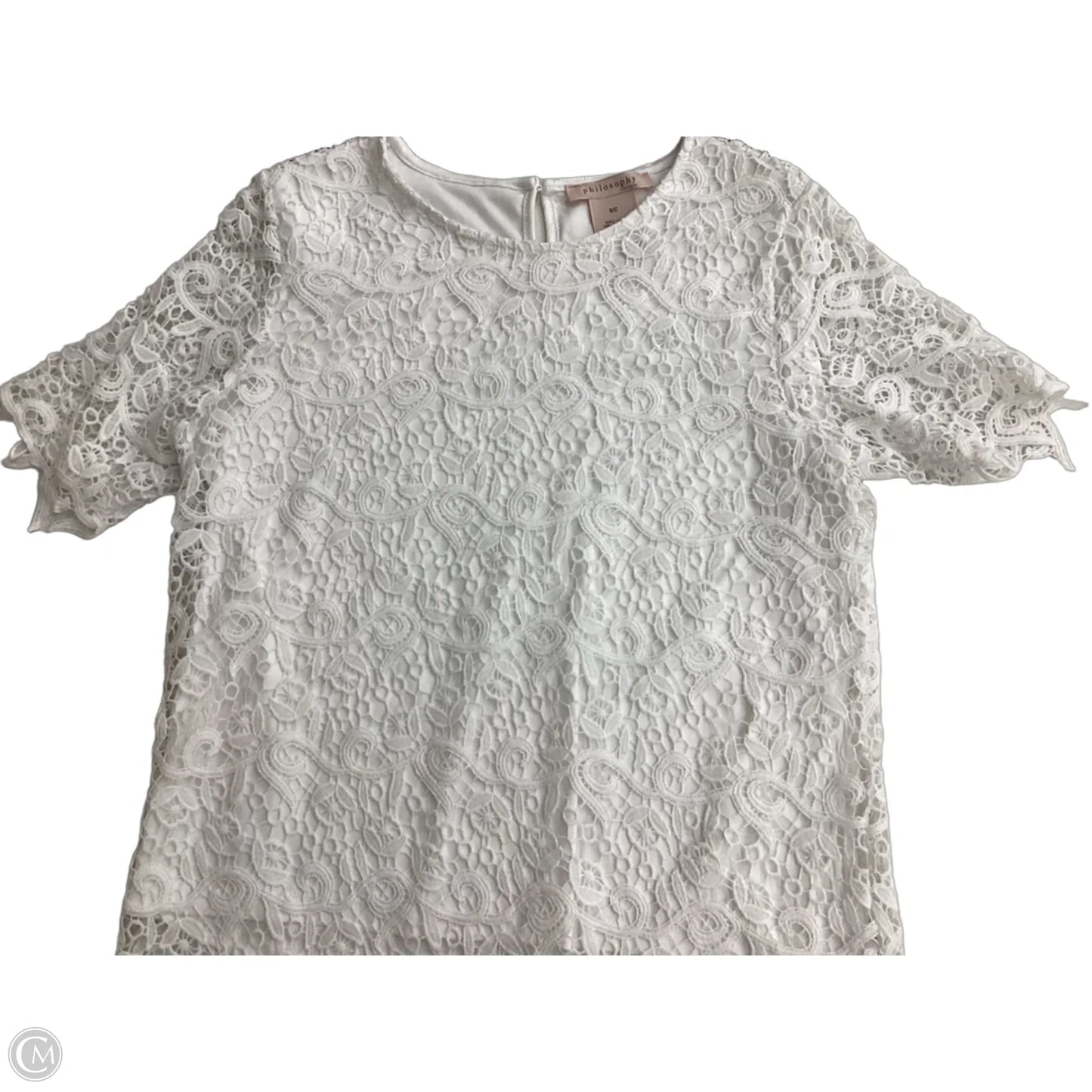 Top Short Sleeve By Philosophy In White, Size: S