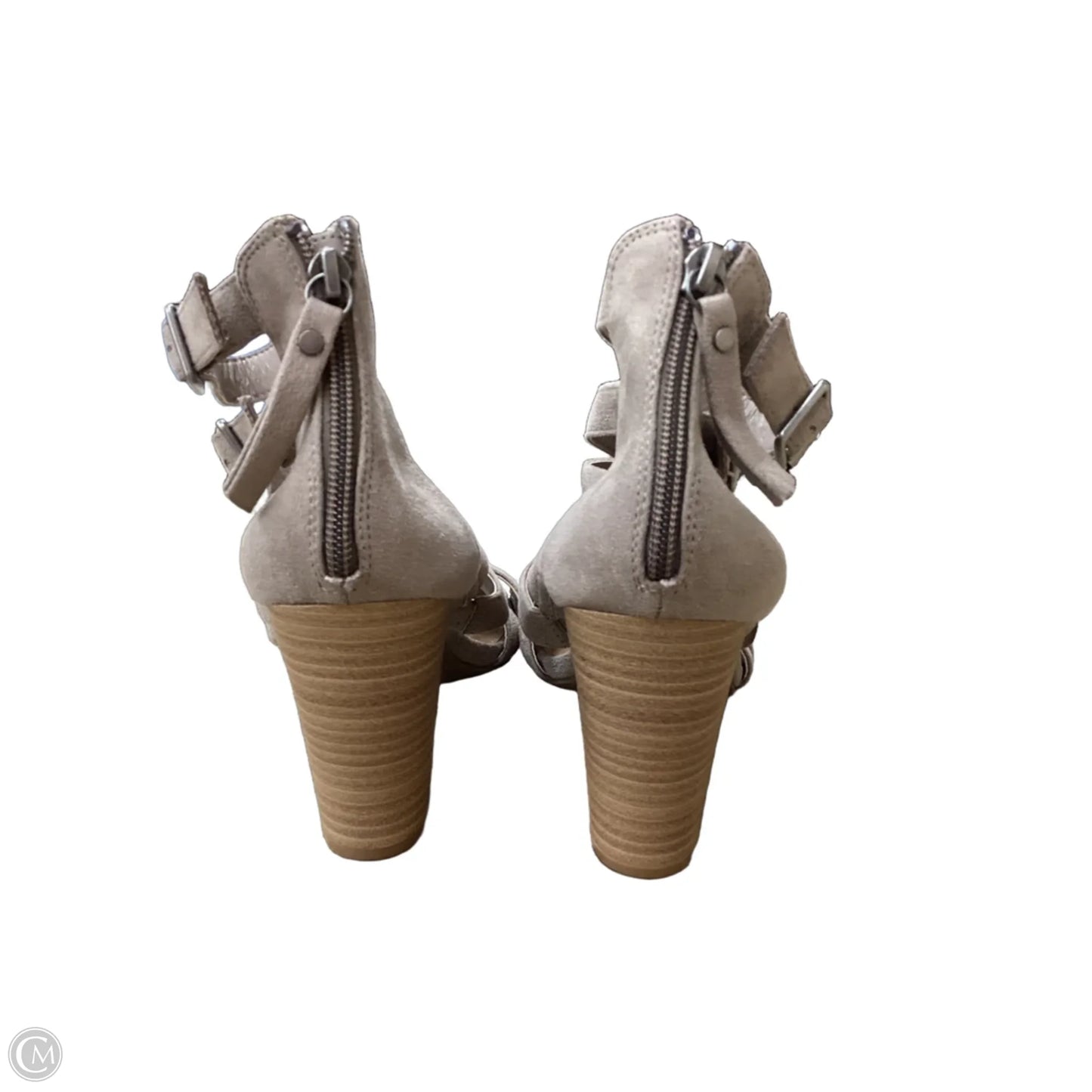 Sandals Heels Block By Universal Thread In Taupe, Size: 9