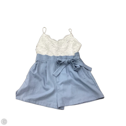 Romper By Love Tree In Blue & White, Size: L