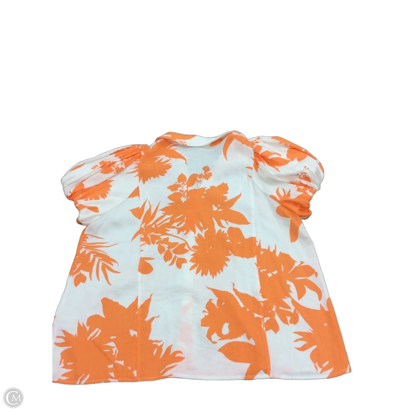 Top Short Sleeve By Entro In Orange & White, Size: L