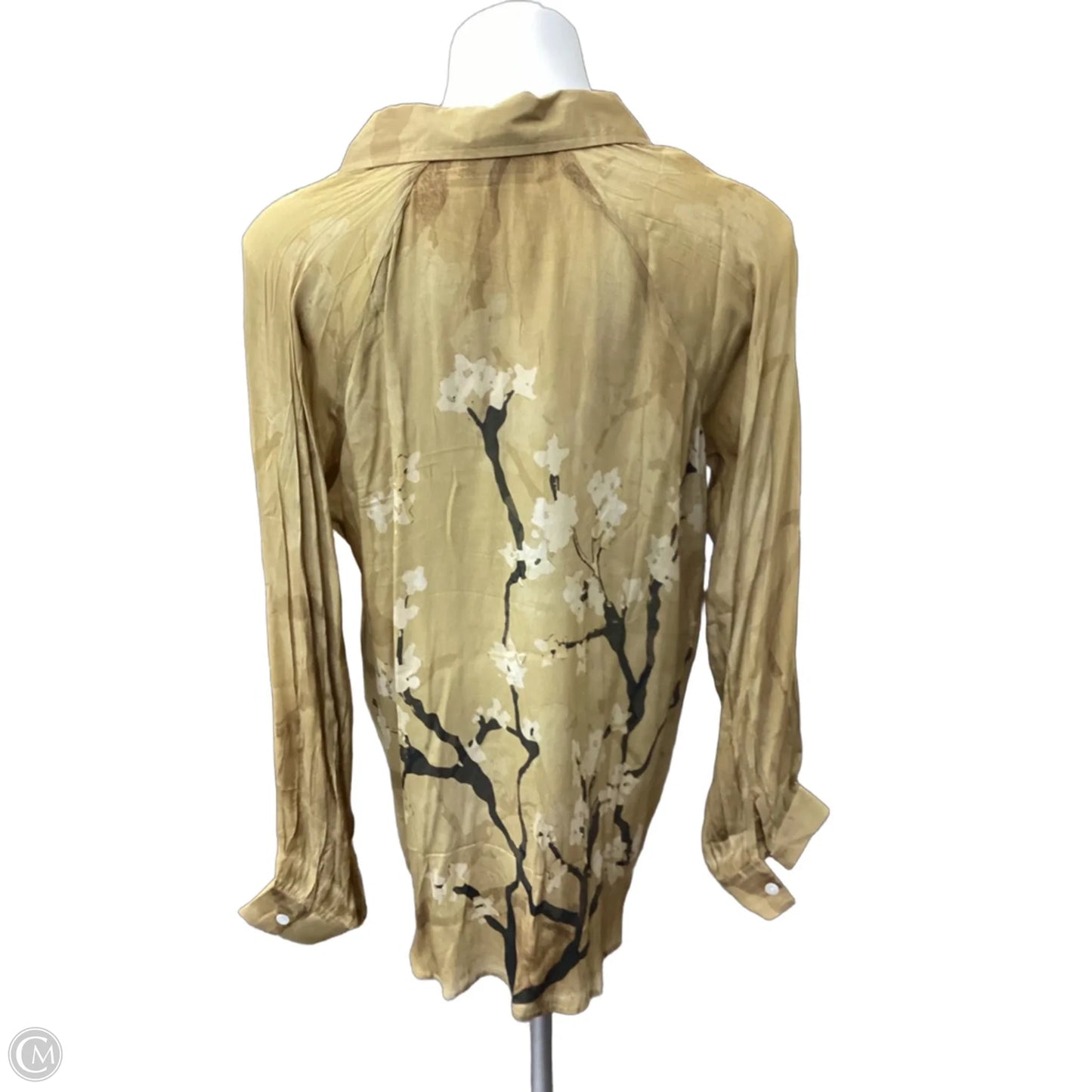 Blouse Long Sleeve By Clothes Mentor In Gold, Size: L